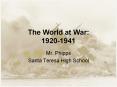 The World at War: 1920-1941 PowerPoint PPT Presentation