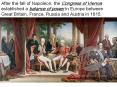 After the fall of Napoleon, the Congress of Vienna established a balance of power in Europe between Great Britain, France, Russia and Austria in 1815. PowerPoint PPT Presentation