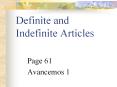 Definite and Indefinite Articles Page 61 Avancemos 1 Los PowerPoint PPT Presentation