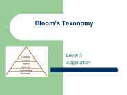 Bloom s Taxonomy Level 3 Application