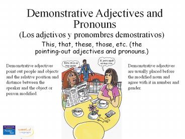 Demonstrative Adjectives and Pronouns (Los adjetivos y