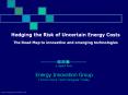Hedging the Risk of Uncertain Energy Costs The Road Map to innovative and emerging technologies PowerPoint PPT Presentation