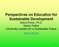 Perspectives on Education for Sustainable Development Debra PowerPoint PPT Presentation