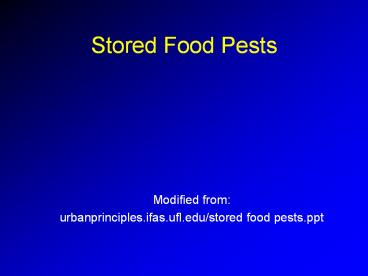 Stored Food Pests