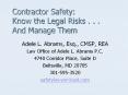 Contractor Safety: Know the Legal Risks . . . And Manage Them PowerPoint PPT Presentation
