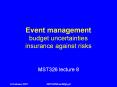 Event management budget uncertainties insurance against risks PowerPoint PPT Presentation