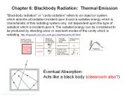 Chapter 6: Blackbody Radiation: Thermal Emission PowerPoint PPT Presentation