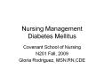 Nursing Management Diabetes Mellitus PowerPoint PPT Presentation
