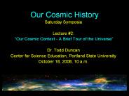 Our Cosmic History