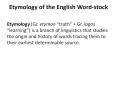 Etymology of the English Word-stock PowerPoint PPT Presentation