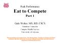 Peak Performance Eat to Compete Part 1 PowerPoint PPT Presentation