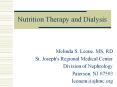 Nutrition Therapy and Dialysis PowerPoint PPT Presentation