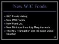 New WIC Foods PowerPoint PPT Presentation