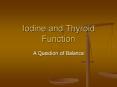 Iodine and Thyroid Function PowerPoint PPT Presentation
