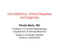 Iron Deficiency: Clinical Sequelae and Diagnosis PowerPoint PPT Presentation