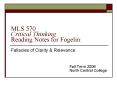MLS 570 Critical Thinking Reading Notes for Fogelin PowerPoint PPT Presentation