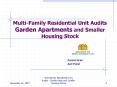 Multi-Family Residential Unit Audits Garden Apartments and Smaller Housing Stock PowerPoint PPT Presentation