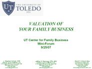 VALUATION OF YOUR FAMILY BUSINESS