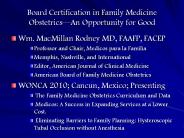 Board Certification in Family Medicine Obstetrics