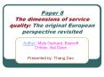 Paper 8 The dimensions of service quality: The original European perspective revisited PowerPoint PPT Presentation