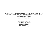 ADVANCED RADAR APPLICATIONS IN METEOROLGY