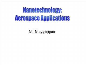 M. Meyyappan Electrical interconnects Copper, Tungsten