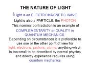 THE NATURE OF LIGHT
