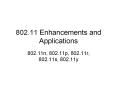 802.11 Enhancements and Applications PowerPoint PPT Presentation