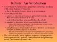 Robots: An Introduction PowerPoint PPT Presentation