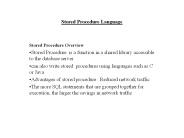 Stored Procedure Language