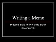 Writing a Memo