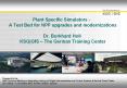 Plant Specific Simulators - A Test Bed for NPP upgrades and PowerPoint PPT Presentation