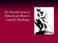An Introduction to Edward de Bono PowerPoint PPT Presentation