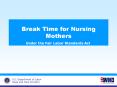 Break Time for Nursing Mothers PowerPoint PPT Presentation