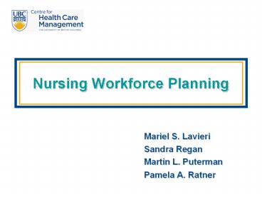Nursing Workforce Planning