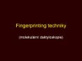 Fingerprinting techniky (molekul rn  daktyloskopie) Obsah PowerPoint PPT Presentation