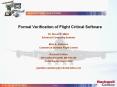Formal Verification of Flight Critical Software PowerPoint PPT Presentation