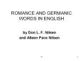 ROMANCE AND GERMANIC WORDS IN ENGLISH PowerPoint PPT Presentation