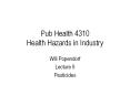 Pub Health 4310 Health Hazards in Industry PowerPoint PPT Presentation