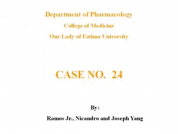 Department of Pharmacology