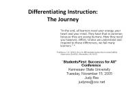 Differentiating Instruction:  The Journey