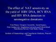 The effect of NAT sensitivity on the yield of HBV DNA, HCV RNA and HIV RNA detection in seronegative donations PowerPoint PPT Presentation