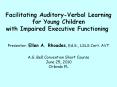 Facilitating Auditory-Verbal Learning for Young Children PowerPoint PPT Presentation