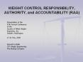 WEIGHT CONTROL RESPONSIBILITY, AUTHORITY, and ACCOUNTABILITY PowerPoint PPT Presentation