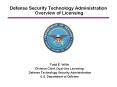 Defense Security Technology Administration Overview of Licensing PowerPoint PPT Presentation