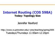 Internet Routing (COS 598A) Today: Topology Size