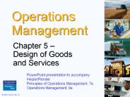 Design of Goods and Services