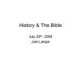 History & The Bible PowerPoint PPT Presentation