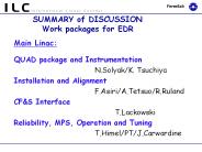 SUMMARY of DISCUSSION Work packages for EDR