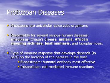 Protozoan Diseases